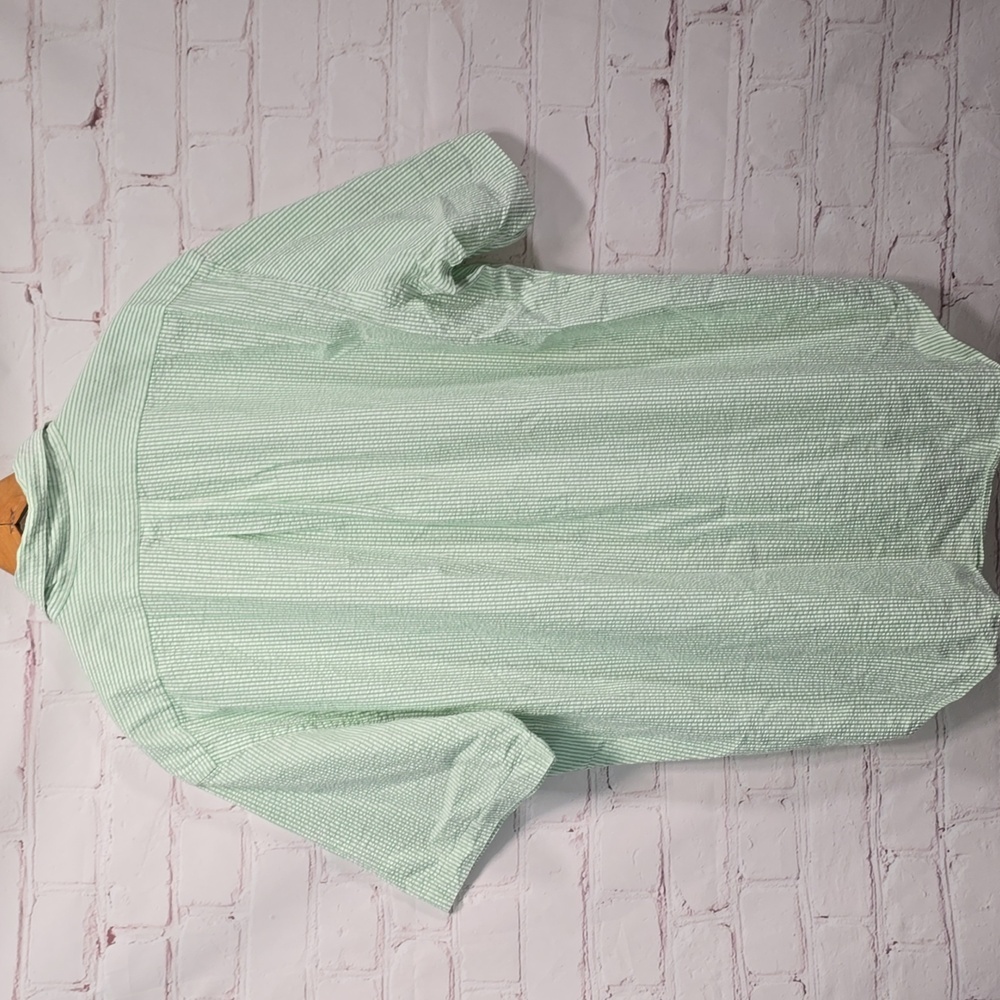 Vintage Ralph Lauren Classic Fit Seersucker Short Sleeve Shirt Mens Size XL - Picture 8 of 10